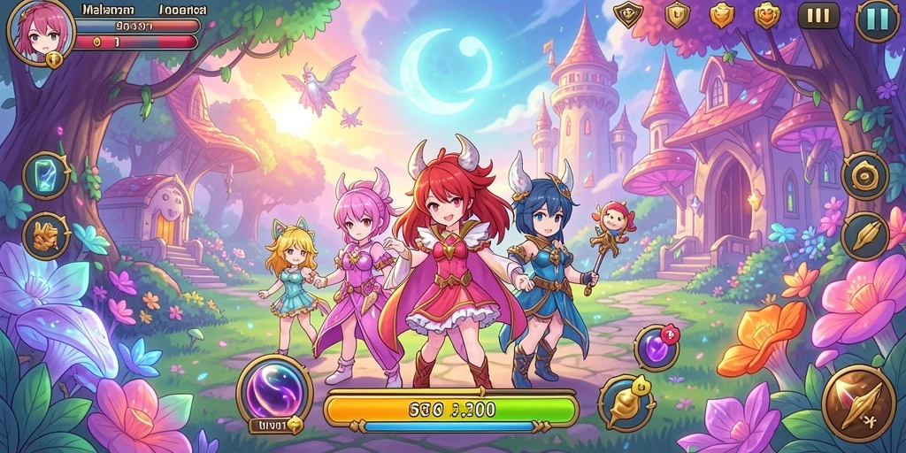 Gambar gameplay seru dengan karakter unik.