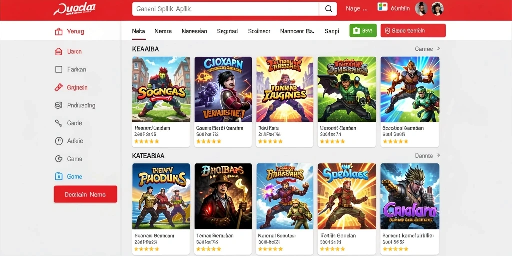 Screenshot menunjukkan tampilan menarik permainan slot yang tersedia.